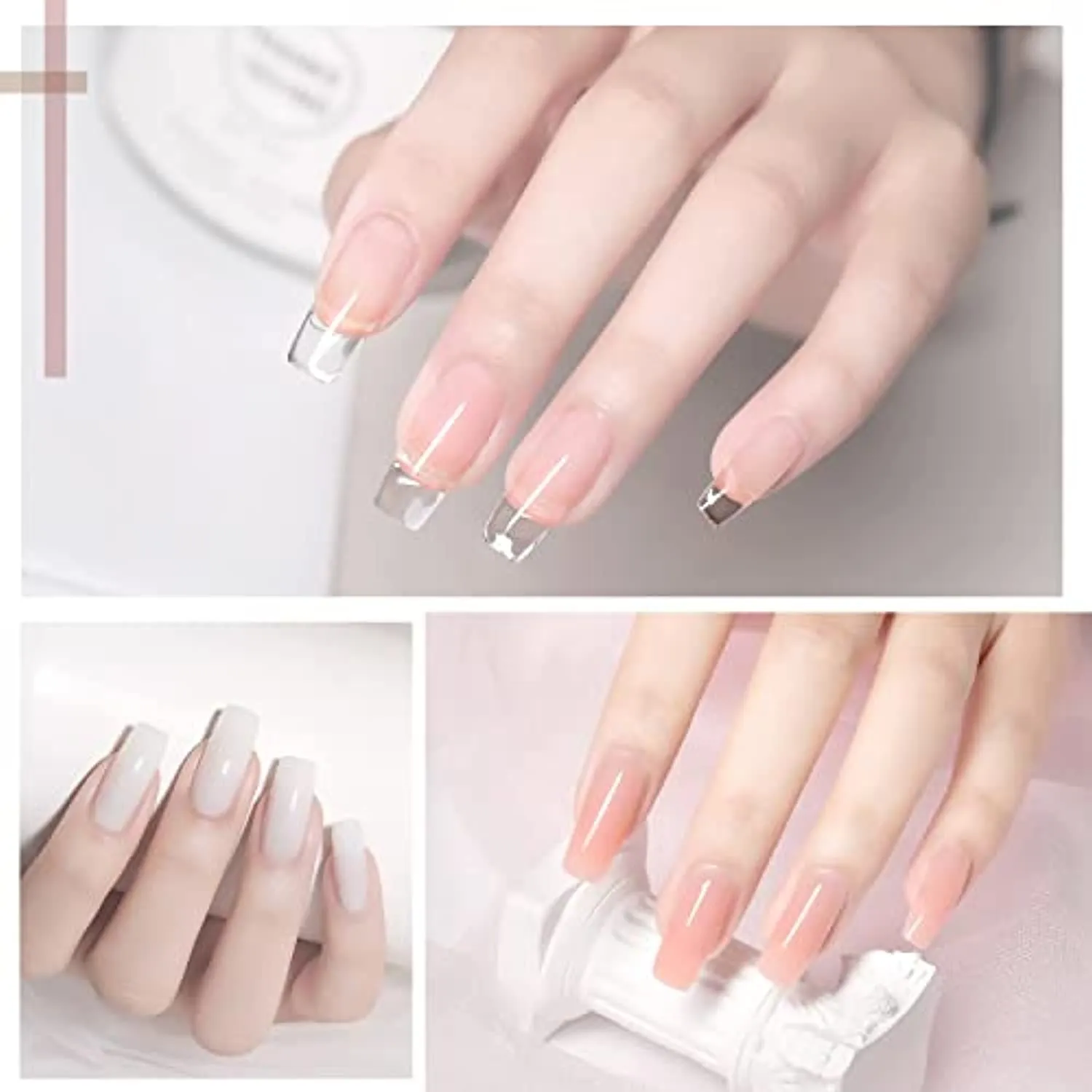 GAOY Poly Gel Nail Kit with UV Light Starter Kit, 6 Pcs Builder Gel Nail Extension Kit for Beginners with Everything Nail Art DIY