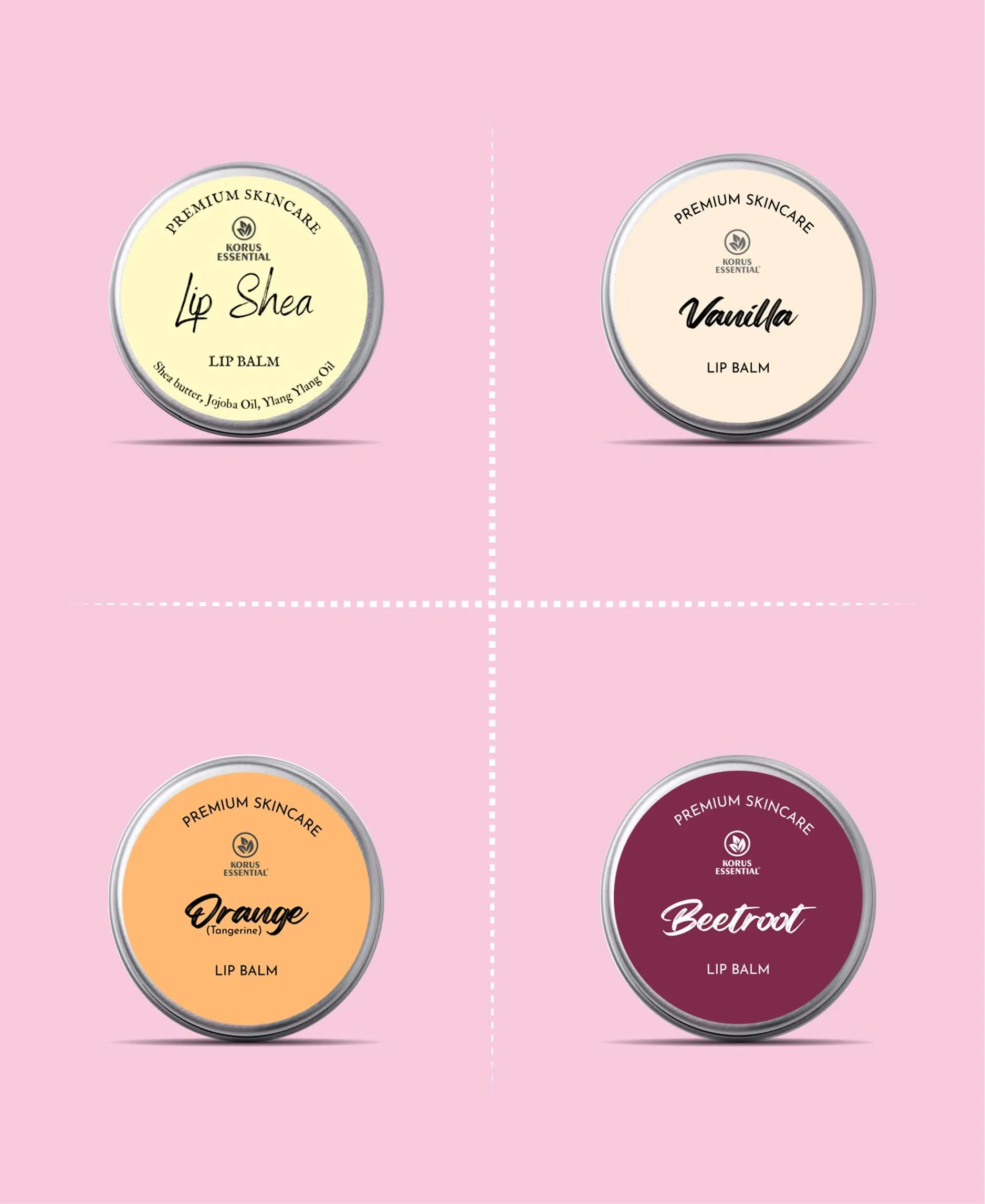 Korus Essential Rose Lip Balm with Shea Butter - 8 grams