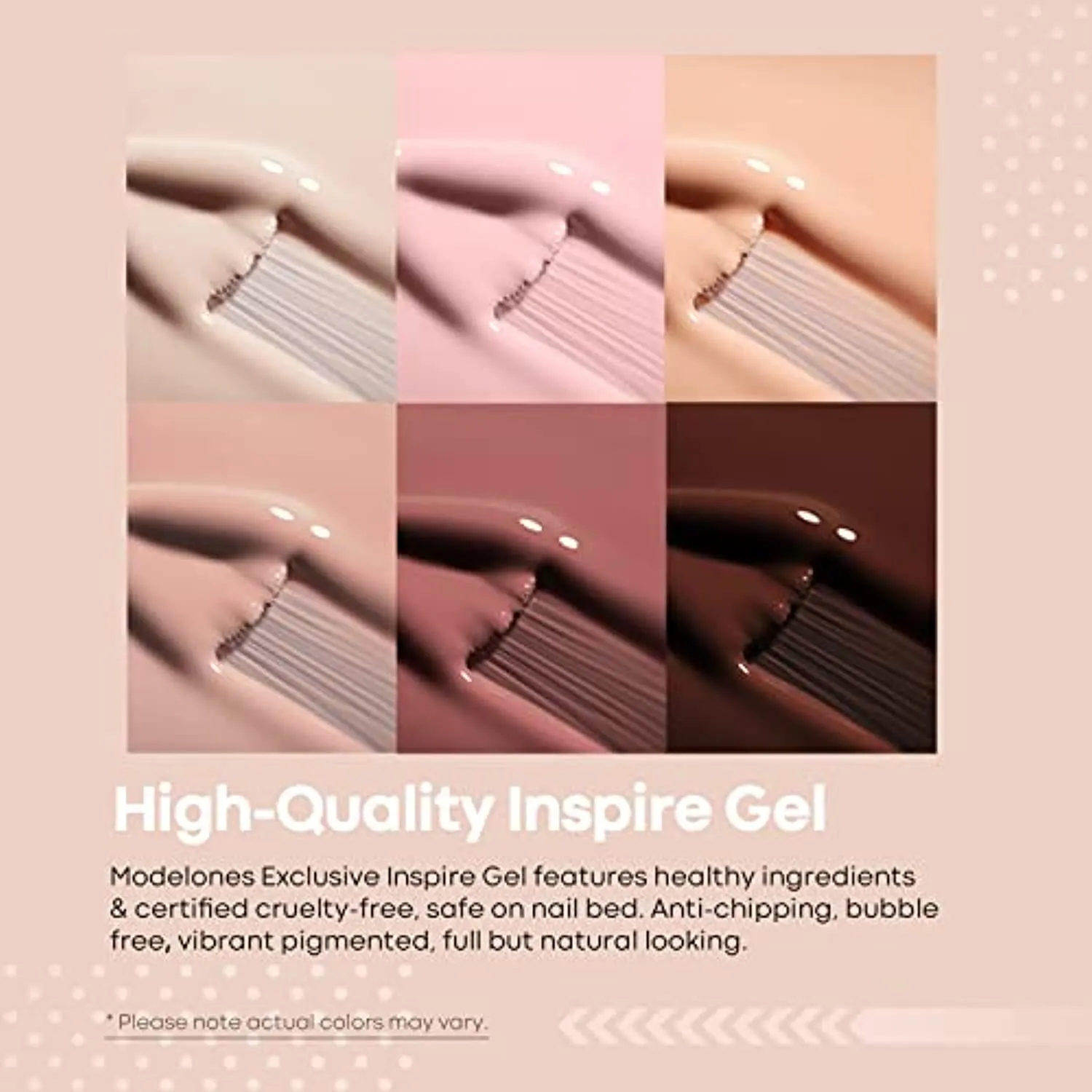 Modelones Gel Nail Polish Set - 6 Colors Popular Nude Gel Polish Nail Kit Neutral Skin Tones Peach Brown Pink Soak Off Gel Polish Nail Art Manicure DIY Salon Home New Year Gifts for Women