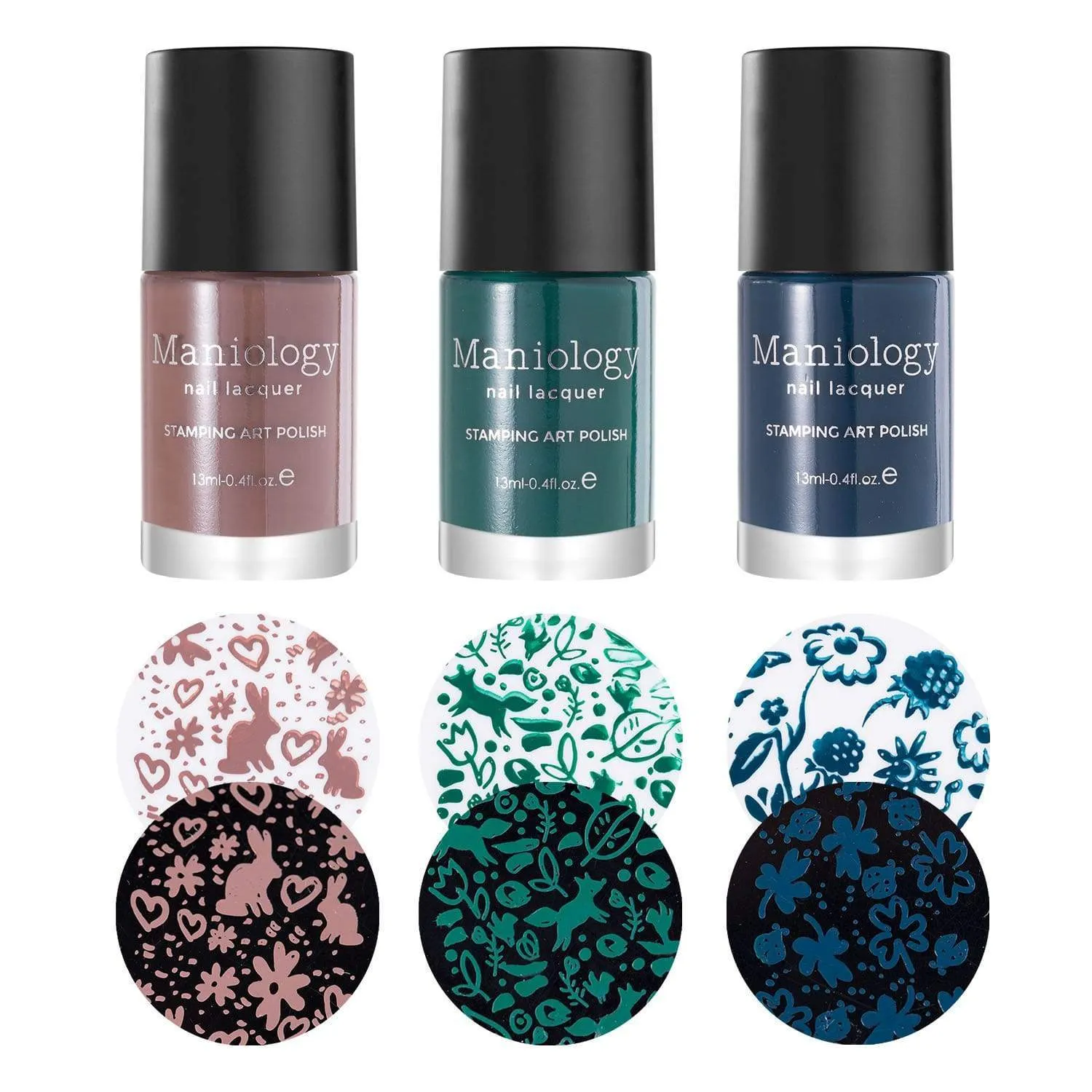 Night Forest: 3-Piece Cream Stamping Art Polish Set