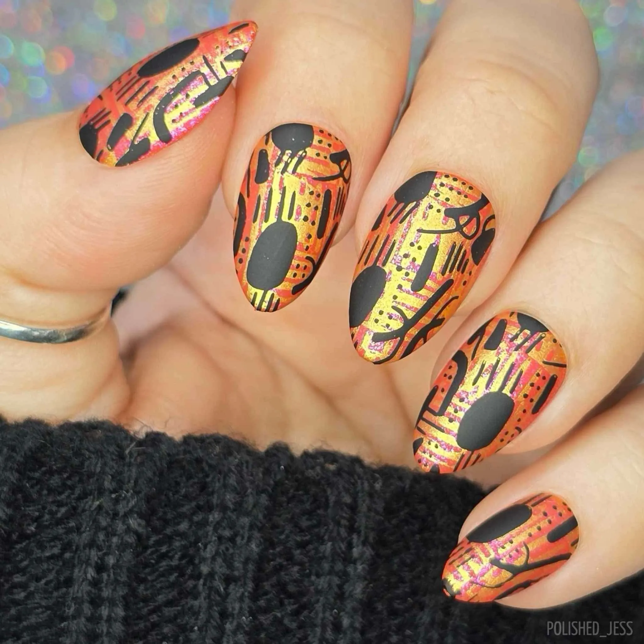 Scribbled Geos (M549) - Nail Stamping Plate